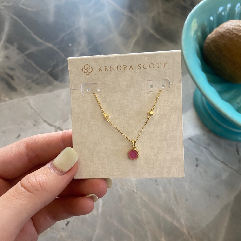 Nola Pendant Gold with Pink Azalea Illusion *custom*